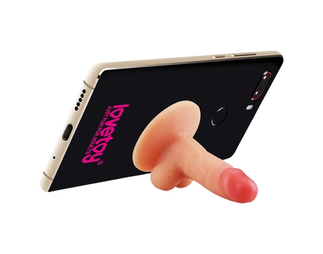 Lovetoy - tapadókorongos telefon tartó - minidildó (natúr)
