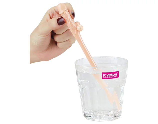 Lovetoy - realisztikus pénisz szívószál (natúr)