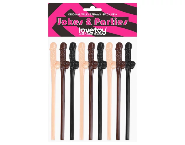 Lovetoy - realisztikus pénisz szívószál (natúr-barna-fekete)