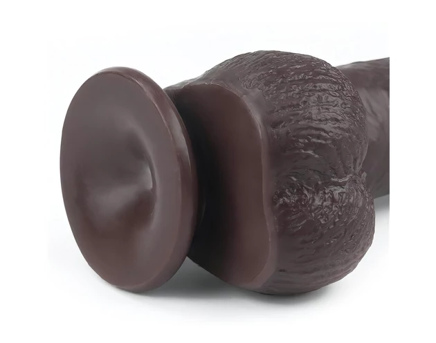 Lovetoy Sliding-Skin - kétrétegű dildó - 23cm (barna)