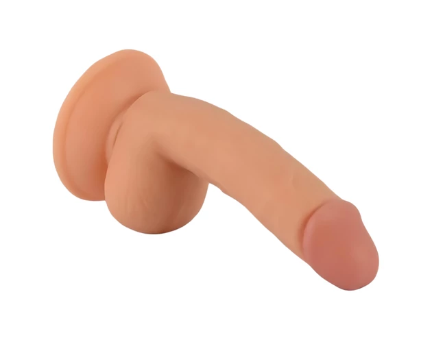 Mr. Rude - tapadókorongos, herés élethű dildó - 18cm (natúr)
