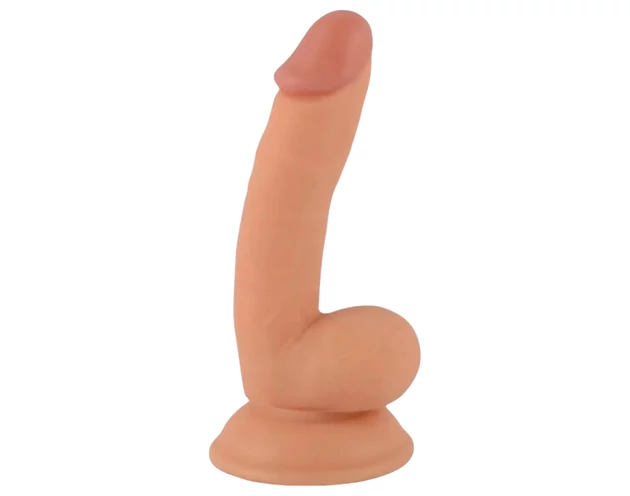 Mr. Rude - tapadókorongos, herés élethű dildó - 18cm (natúr)