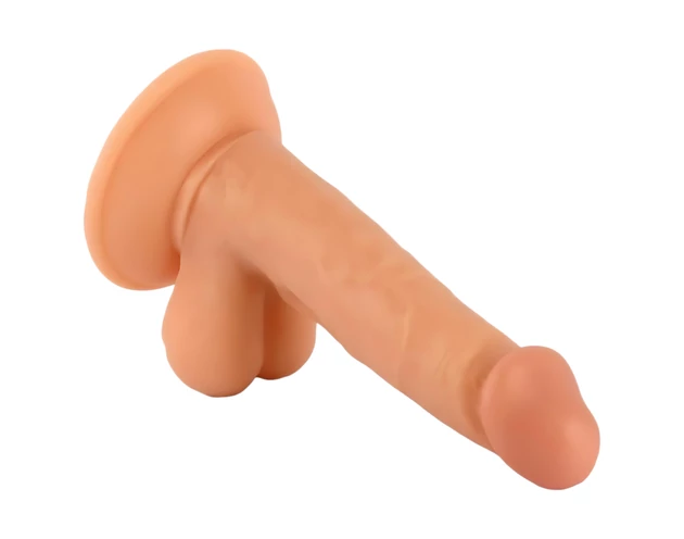 Mr. Rude - tapadókorongos, herés élethű dildó - 17cm (natúr)