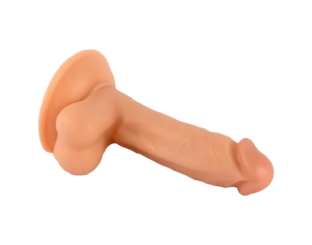 Mr. Rude - tapadókorongos, herés élethű dildó - 17cm (natúr)