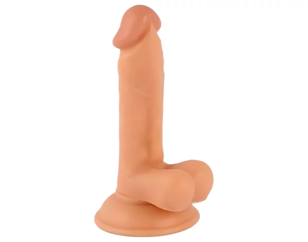Mr. Rude - tapadókorongos, herés élethű dildó - 17cm (natúr)