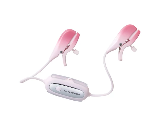 LOVENSE Gemini - okos, vibrációs mellbimbó csipesz (pink)