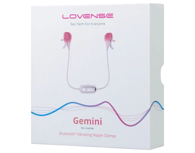 LOVENSE Gemini - okos, vibrációs mellbimbó csipesz (pink)