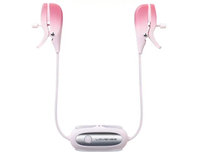 LOVENSE Gemini - okos, vibrációs mellbimbó csipesz (pink)