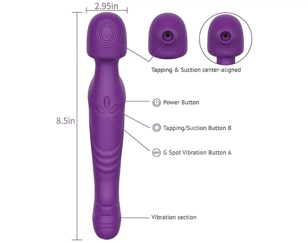 Tracy's Dog Wand - pulzáló masszírozó vibrátor (lila)