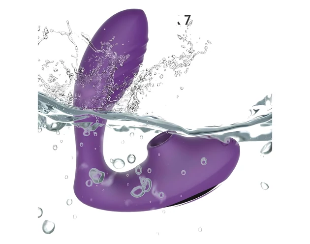 Tracy's Dog 2 - léghullámos 2in1 vibrátor (lila)