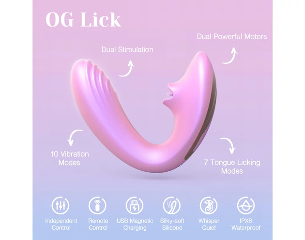 Tracy's Dog OG Lick - G-pont vibrátor és csiklóizgató (pink)