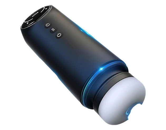 Leopard - fel-le mozgó, szívó-vibráló maszturbátor (fekete)