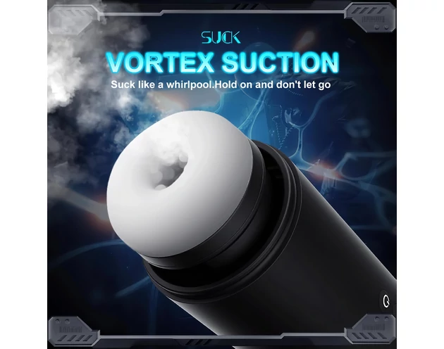 Leopard - fel-le mozgó, szívó-vibráló maszturbátor (fekete)