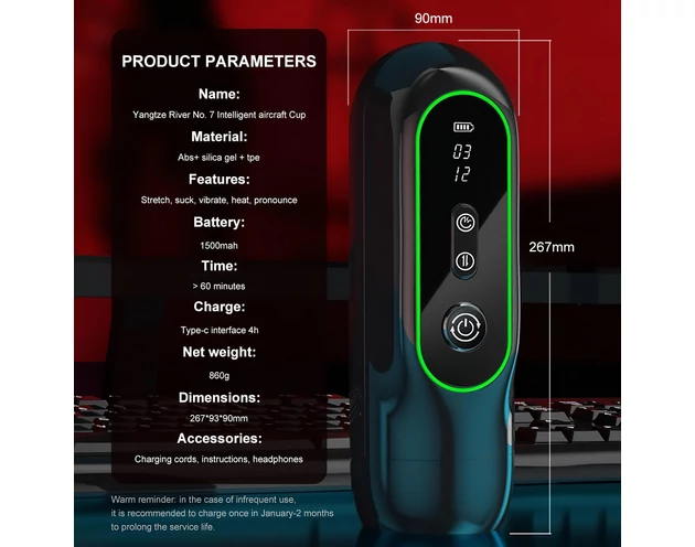 Leopard - vibráló fel-le mozgó maszturbátor (fekete)
