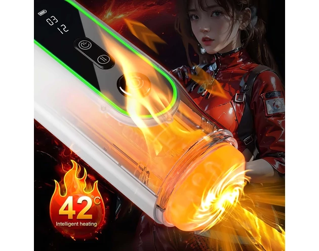 Leopard - vibráló fel-le mozgó maszturbátor (fekete)