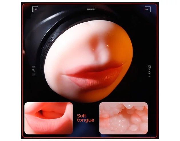 Leopard - száj és műpunci pénisz vibrátor (natúr)