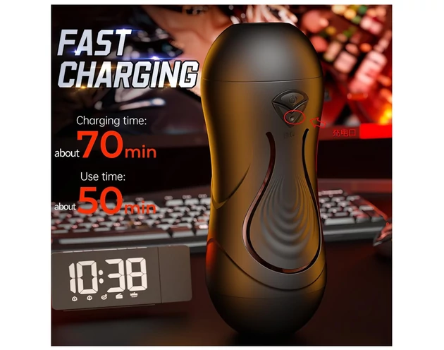 Leopard - száj és műpunci pénisz vibrátor (natúr)