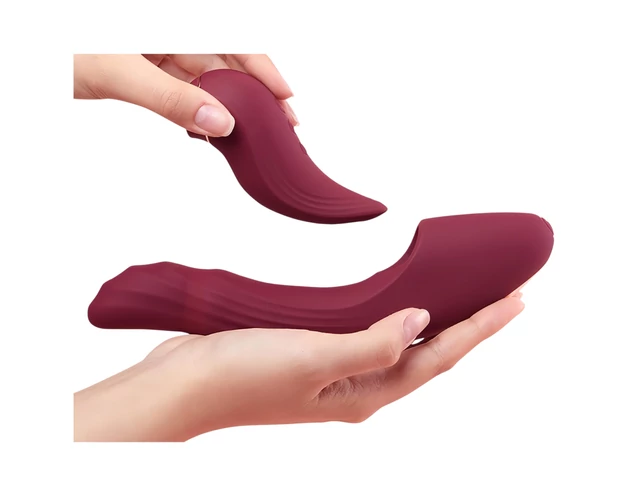 Vibeconnect - 2in1 G-pont és csiklóizgató vibrátor (piros)