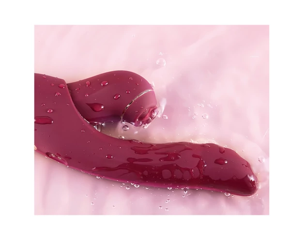 Vibeconnect - 2in1 G-pont és csiklóizgató vibrátor (piros)