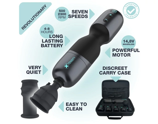 Xtensity 1 - vákuumos, pulzáló maszturbátor (fekete)