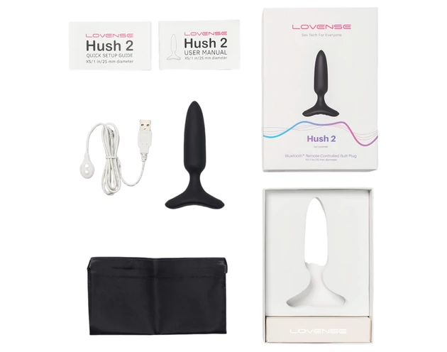 LOVENSE Hush 2 XS - akkus kis anál vibrátor (25mm) - fekete