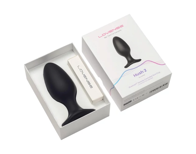 LOVENSE Hush 2 L - akkus kis anál vibrátor (57mm) - fekete