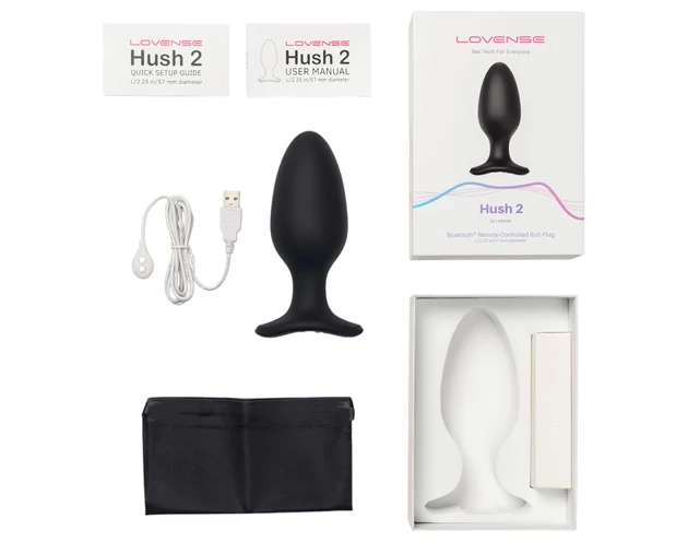 LOVENSE Hush 2 L - akkus kis anál vibrátor (57mm) - fekete