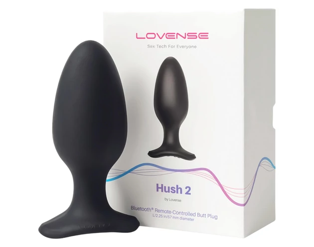 LOVENSE Hush 2 L - akkus kis anál vibrátor (57mm) - fekete