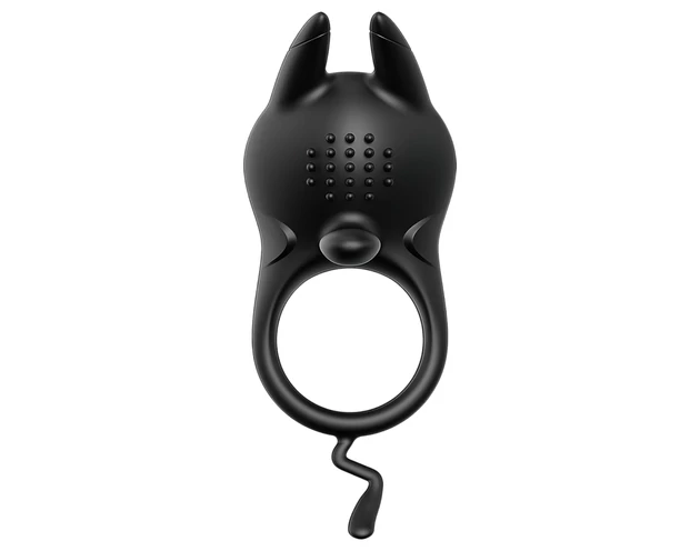 AlvUp - vibrációs péniszgyűrű csiklóizgatóval (fekete)