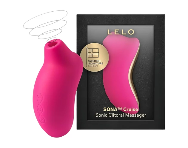 LELO Sona Cruise - hanghullámos csiklóizgató (cseresznye)