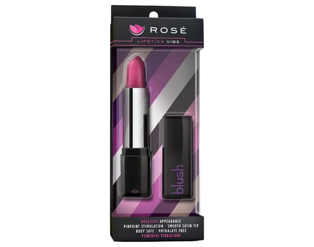 Blush Lipstick Rosé - vízálló rúzs vibrátor (fekete-pink)