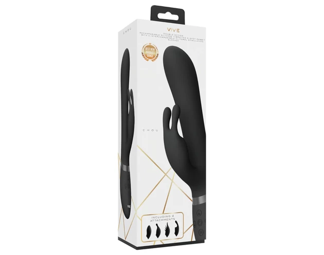 Vive Chou - 4in1 csiklókaros vibrátor (fekete)