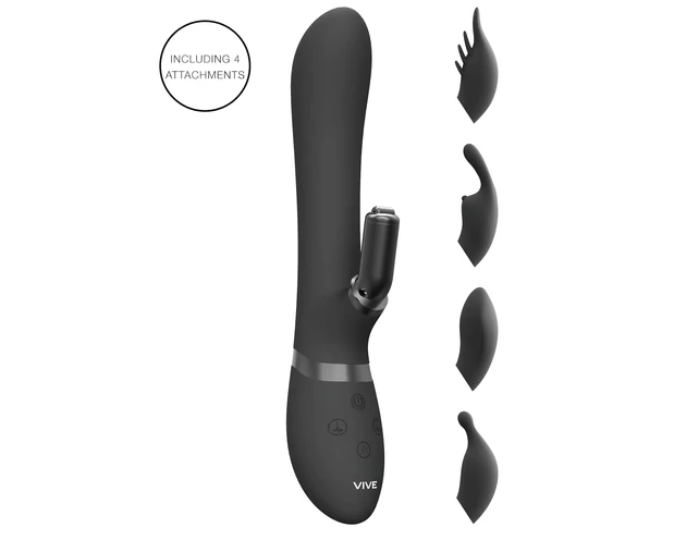 Vive Chou - 4in1 csiklókaros vibrátor (fekete)