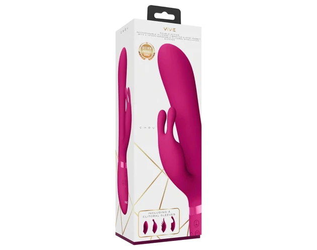 Vive Chou - akkus, cserélhető fejes csiklókaros vibrátor (pink)