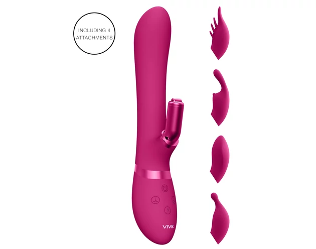 Vive Chou - akkus, cserélhető fejes csiklókaros vibrátor (pink)