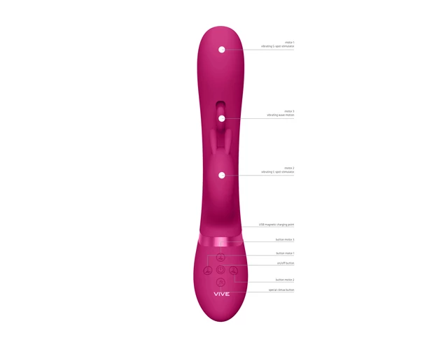 Vive Tama - akkus, csiklókaros G-pont vibrátor (pink)