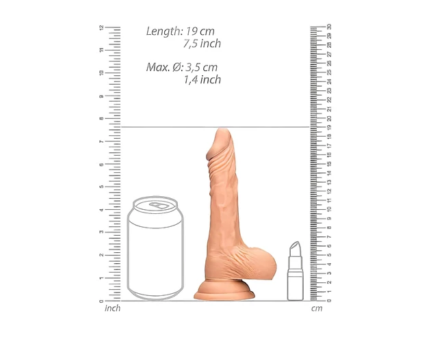 RealRock Dong 7 - élethű, herés dildó (17cm) - natúr