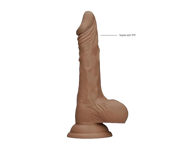 RealRock Dong 7 - élethű, herés dildó (17cm) - sötét natúr