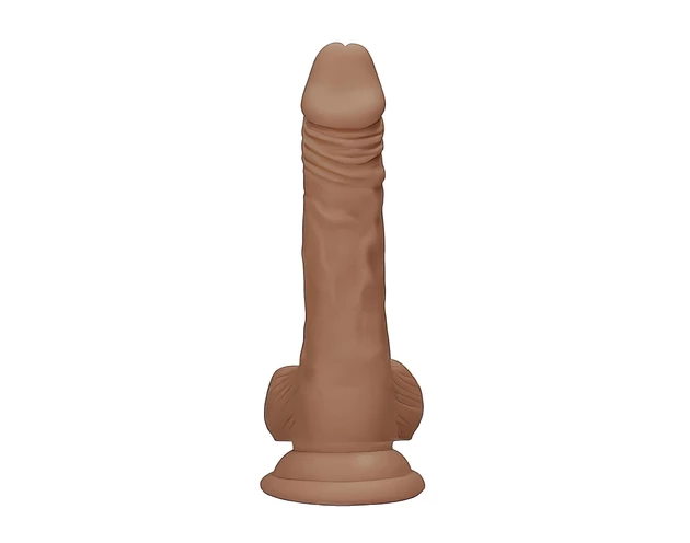 RealRock Dong 7 - élethű, herés dildó (17cm) - sötét natúr