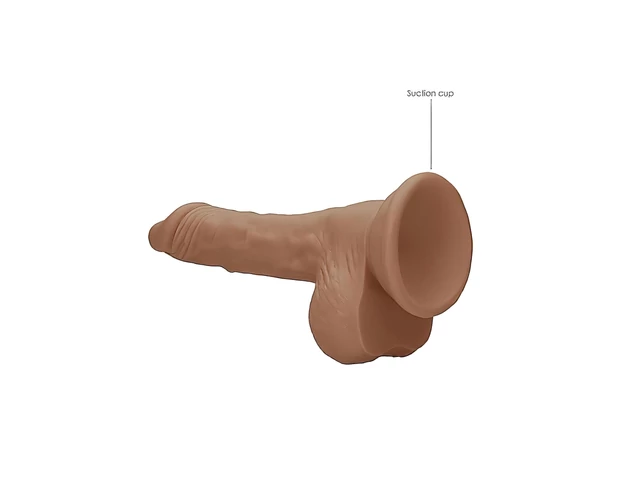 RealRock Dong 7 - élethű, herés dildó (17cm) - sötét natúr