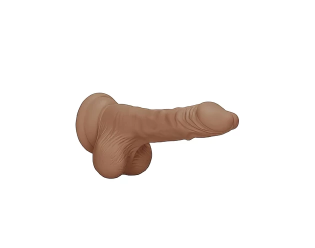 RealRock Dong 7 - élethű, herés dildó (17cm) - sötét natúr