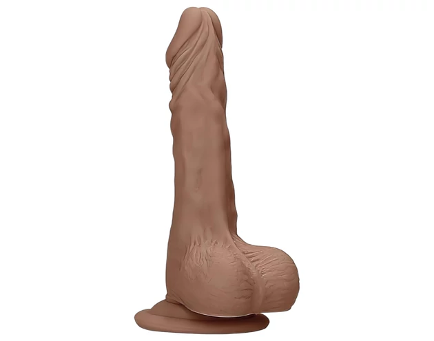 RealRock Dong 7 - élethű, herés dildó (17cm) - sötét natúr