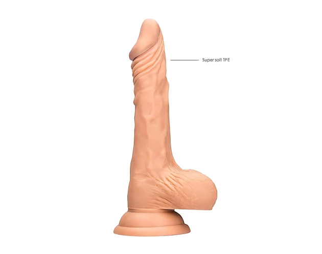 RealRock Dong 8 - élethű, herés dildó (20cm) - natúr