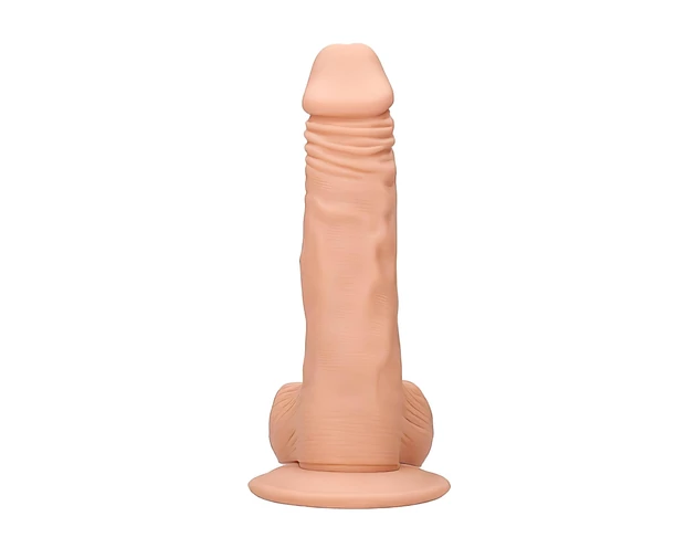 RealRock Dong 8 - élethű, herés dildó (20cm) - natúr