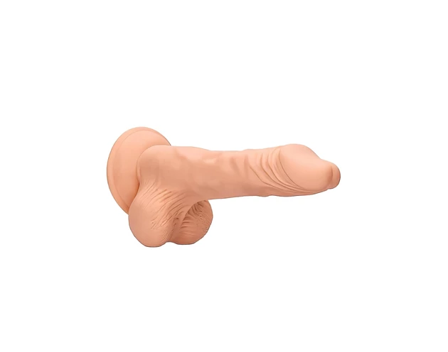 RealRock Dong 8 - élethű, herés dildó (20cm) - natúr