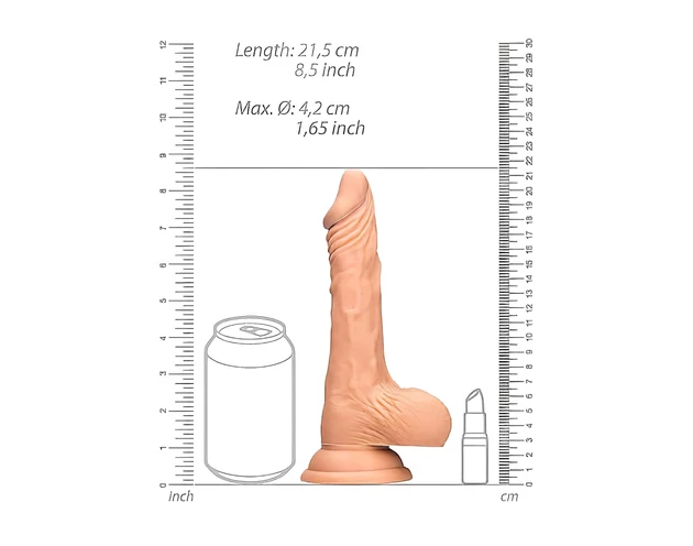 RealRock Dong 8 - élethű, herés dildó (20cm) - natúr