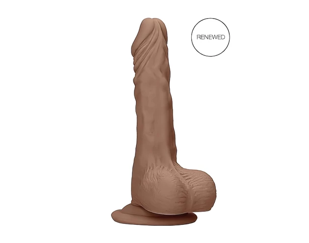 RealRock Dong 8 - élethű, herés dildó (20cm) - sötét natúr