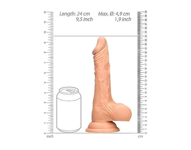 RealRock Dong 9 - élethű, herés dildó (23cm) - natúr