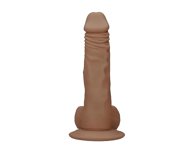 RealRock Dong 9 - élethű, herés dildó (23cm) - sötét natúr