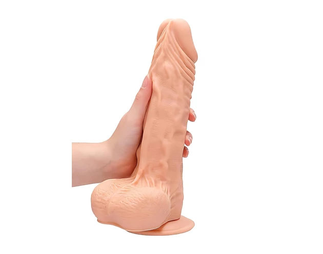 RealRock Dong 10 - élethű, herés dildó (25cm) - natúr